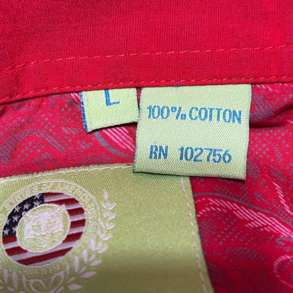 Platini Red Paisley Western Shirt Size L - Picture 6 of 7